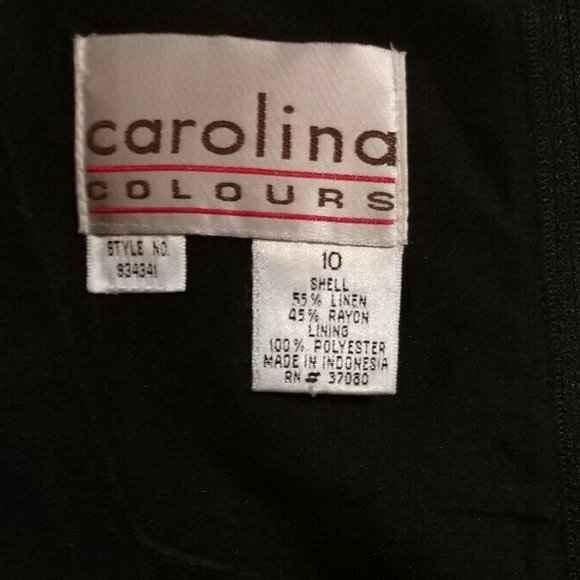 🦓🐯🐆Linen Shift Dress Embroidered w/Safari Animals Sleeveless Black Size 10 - Picture 8 of 15